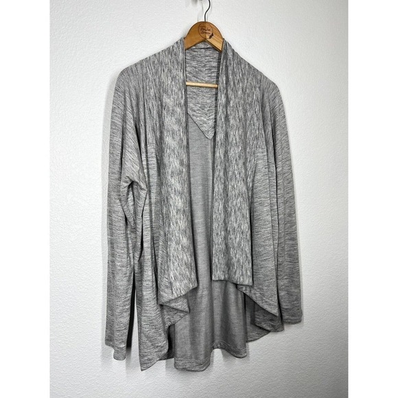 Athleta Large L Nirvana Wrap Cardigan Sweater Gray Soft Knit - Picture 3 of 5